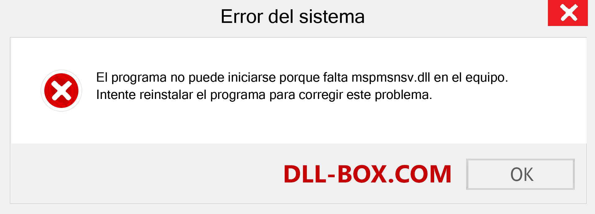 ¿Falta el archivo mspmsnsv.dll ?. Descargar para Windows 7, 8, 10 - Corregir mspmsnsv dll Missing Error en Windows, fotos, imágenes